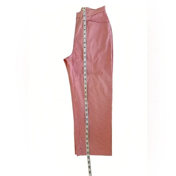 Jones New York Sport Stretch Capri Pants Size 4 Red White Gingham Check Cropped - Picture 9 of 9